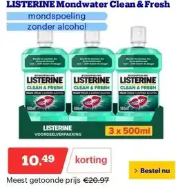 Bol.com LISTERINE Mondwater Clean & Fresh aanbieding