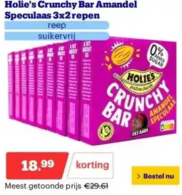 Bol.com Holie's Crunchy Bar Amandel Speculaas 3x2 repen aanbieding