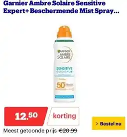 Bol.com Garnier Ambre Solaire Sensitive Expert+ Beschermende Mist Spray SPF 50+ 150 ml aanbieding