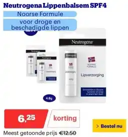 Bol.com Neutrogena Lippenbalsem SPF4 aanbieding