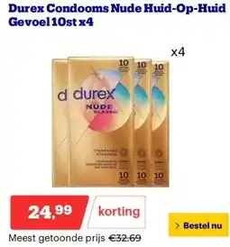 Bol.com Durex Condooms Nude Huid-Op-Huid Gevoel 10st x4 aanbieding