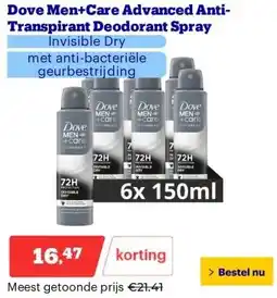 Bol.com Dove Men+Care Advanced Anti-Transpirant Deodorant Spray aanbieding