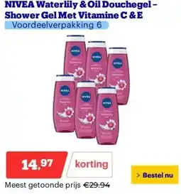 Bol.com NIVEA Waterlily & Oil Douchegel – Shower Gel Met Vitamine C & E aanbieding