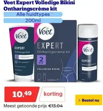 Bol.com Veet Expert Volledige Bikini Ontharingscrème kit aanbieding