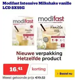 Bol.com Modifast Intensive Milkshake vanille LCD 8X55G aanbieding