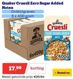 Bol.com Quaker Cruesli Zero Sugar Added Noten aanbieding