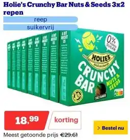 Bol.com Holie's Crunchy Bar Nuts & Seeds 3x2 repen aanbieding