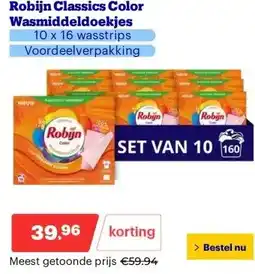 Bol.com Robijn Classics Color Wasmiddeldoekjes aanbieding