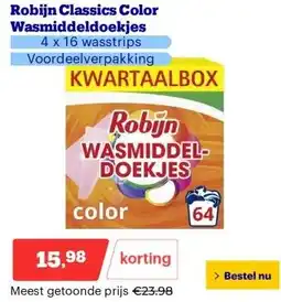 Bol.com Robijn Classics Color Wasmiddeldoekjes aanbieding