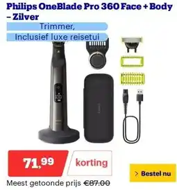 Bol.com Philips OneBlade Pro 360 Face + Body – Zilver aanbieding