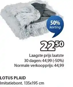 Jysk LOTUS PLAID aanbieding