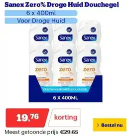 Bol.com Sanex Zero% Droge Huid Douchegel aanbieding