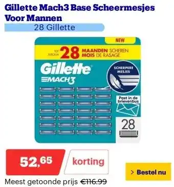 Bol.com Gillette Mach3 Base Scheermesjes Voor Mannen aanbieding