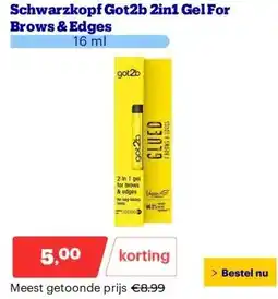 Bol.com Schwarzkopf Got2b 2in1 Gel For Brows & Edges aanbieding