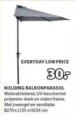 Jysk KOLDING BALKONPARASOL aanbieding