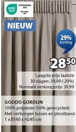 Jysk GODDO GORDIJN aanbieding