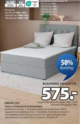 Jysk SKOLLA STORAGE PC40 BOXSPRING aanbieding