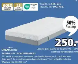 Jysk SVINNA GF91 SCHUIMMATRAS aanbieding