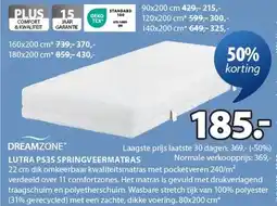 Jysk LUTRA PS35 SPRINGVEERMATRAS aanbieding