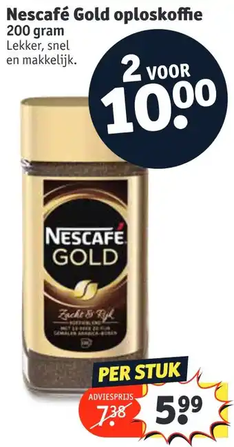 Kruidvat Nescafé gold oploskoffie 200 gram aanbieding