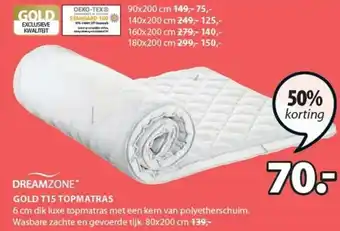 Jysk DreamZone Topmatras Gold T15 aanbieding