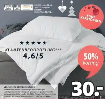 Jysk 4-seizoenen dekbed Veofjellet 140*200 aanbieding