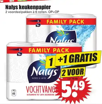 Dirk Nalys keukenpapier 2*6 rollen aanbieding