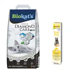 Zooplus 50 g GimCat Cheese Biotin Paste gratis! Biokat's Diamond Care kattenbakvulling - 10 l Classic aanbieding