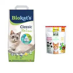 Zooplus 140 g GimCat Crunchy Snack gratis!18 liter Biokat's Classic 3in1 kattenbakvulling - Fresh lente aanbieding