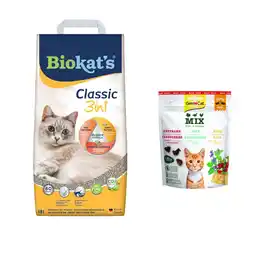 Zooplus 140 g GimCat Crunchy Snack gratis!18 liter Biokat's Classic 3in1 kattenbakvulling - Parfum vrij aanbieding