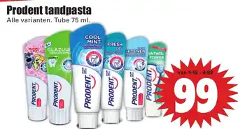 Dirk Prodent tandpasta 75ml aanbieding