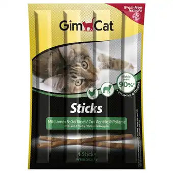 Pets Place Gimcat Sticks - Kattensnack - Kip Lam 20 g 4 stuks aanbieding