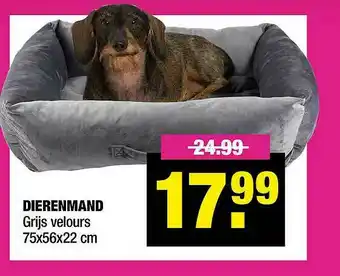 Big Bazar Dierenmand Grijs Velours aanbieding