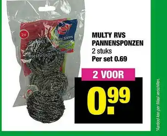 Big Bazar Multy RVS Pannensponzen aanbieding