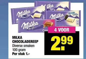 Big Bazar Milka Chocoladereep aanbieding