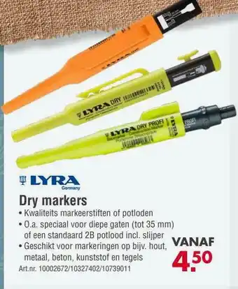 Enorm Lyra Dry Markers aanbieding