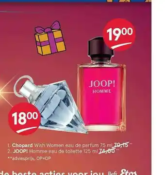 Etos Chopard Wish Women Eau De Parfum Of Joop! Homme Eau De Toilette aanbieding