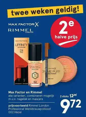 Etos Max Factor En Rimmel Make-Up aanbieding