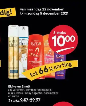 Etos Elvive En Elnett Tot 66% Korting aanbieding