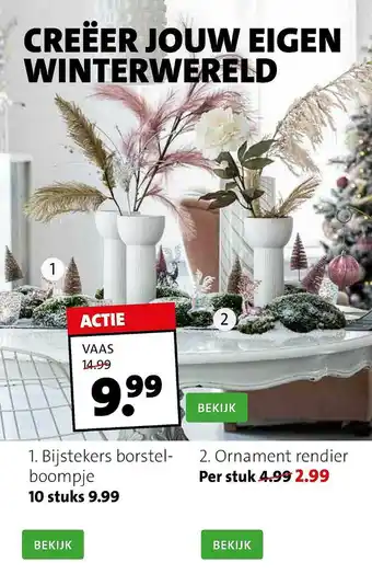 Intratuin Vaas, Bijstekers Borstelboompje Of Ornament Rendier aanbieding