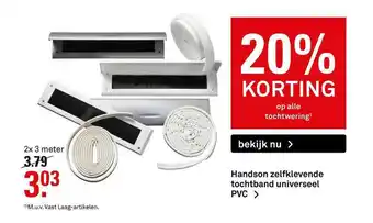 Karwei Handson Zelfklevende Tochtband Universeel PVC 20% Korting aanbieding