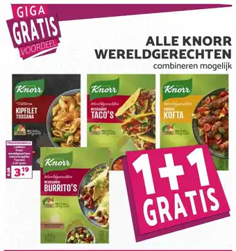 MCD Supermarkt Alle Knorr Wereldgerechten 1+1 Gratis aanbieding