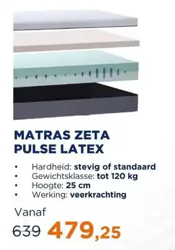 TotaalBED Matras Zeta | Pulse-latex toplaag | 70x200 aanbieding