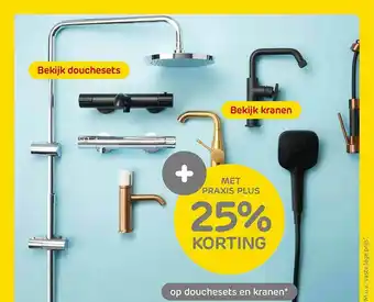 Praxis Op Douchesets En Kranen 25% Korting aanbieding