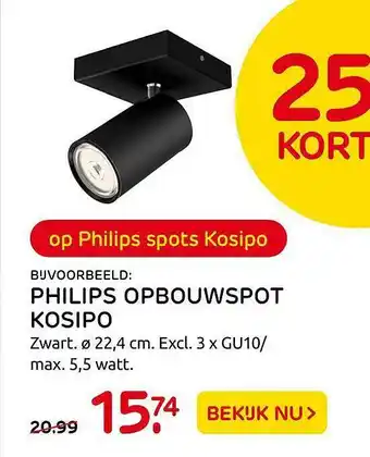 Praxis Philips Opbouwspot Kosipo 25% Korting aanbieding