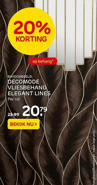 Praxis Decomode Vliesbehang Elegant Lines 20% Korting aanbieding