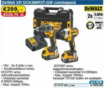 Toolstation DeWalt XR DCR268P2T-QW Combopack aanbieding