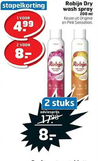 Trekpleister Robijn Dry Wash Spray 200 Ml aanbieding