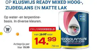 Kluswijs Op kluswijs ready mixed hoog-, zijdeglans en matte lak 750 ml aanbieding