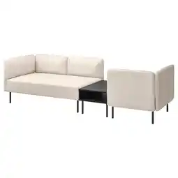 IKEA Lillehem 3-zits modulaire bank met tafeltje, Vissle beige/metaal aanbieding